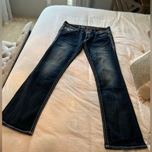 Rock Revival Leni Bootcut Jeans Plus 34 x 35 Long Tall Excellent Condition!